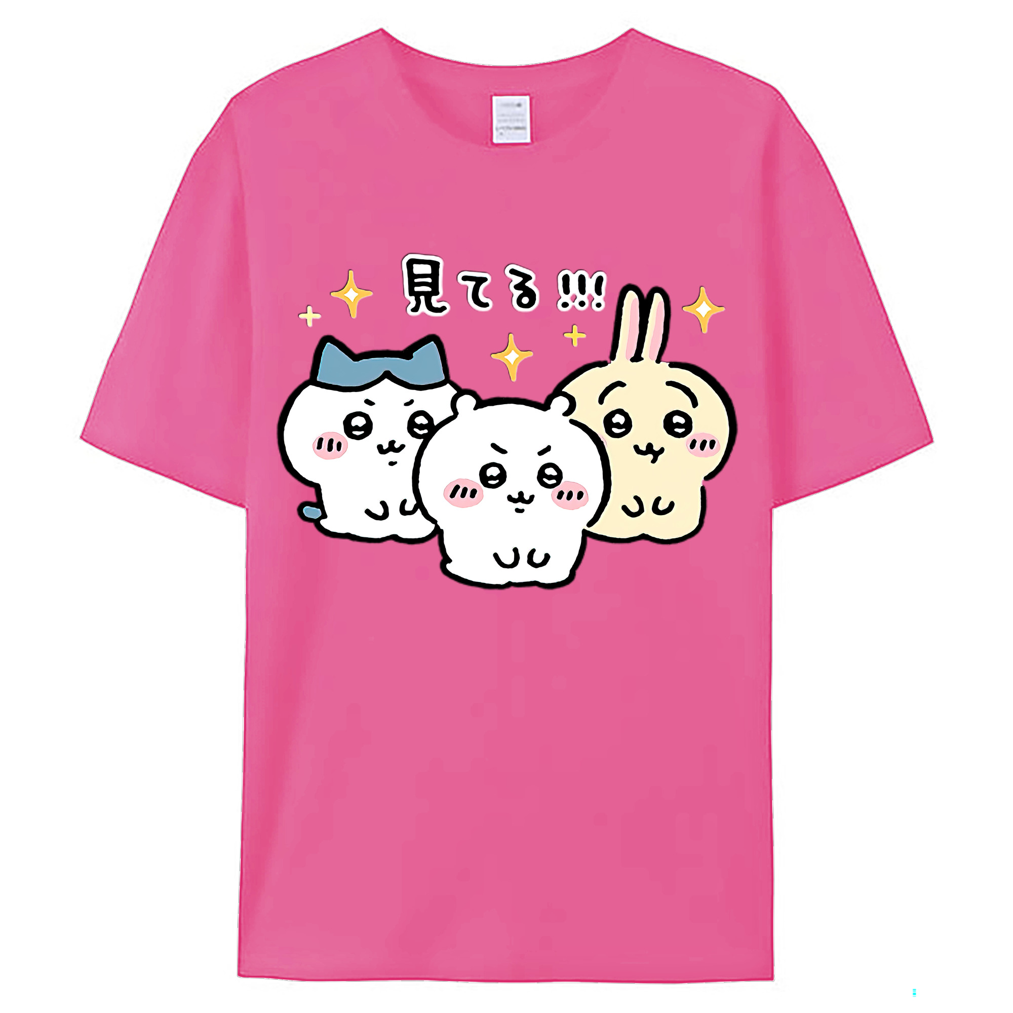 （画像用） ちいかわ ハチワレ Chii-kawa hachiware レディースカジュアルプリントTシャツ（綿100％）